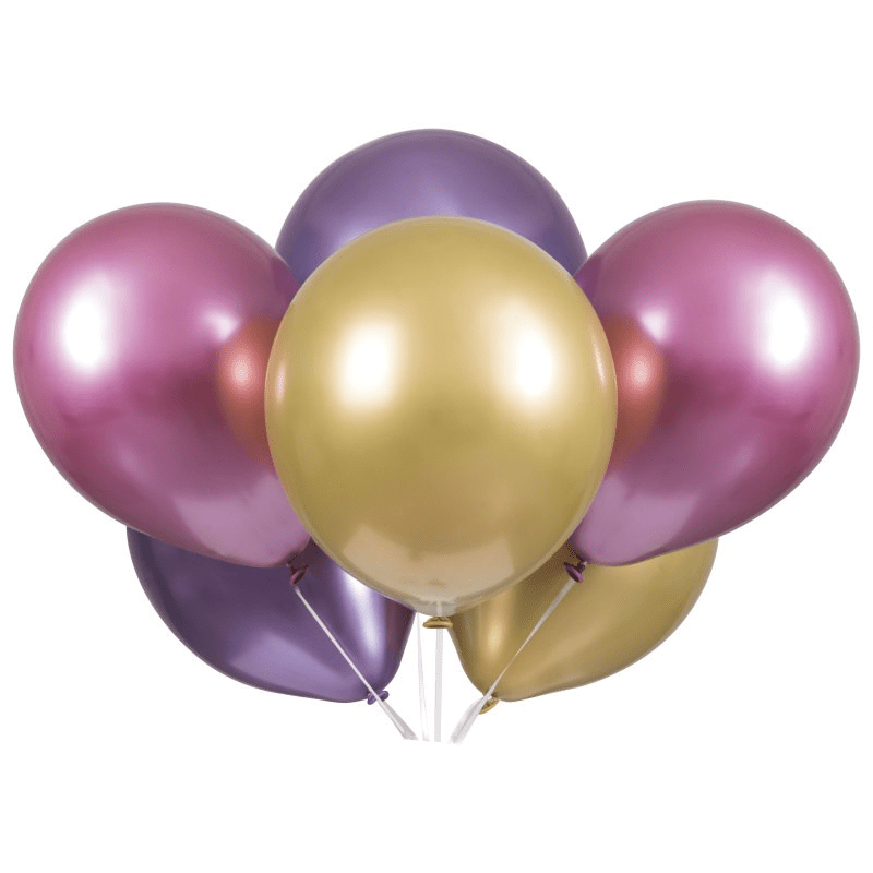 11inch latex balloon pink, purple, gold, & platinum 6ct.- no helium-$4.99 Latex balloon bouquet - Image 1