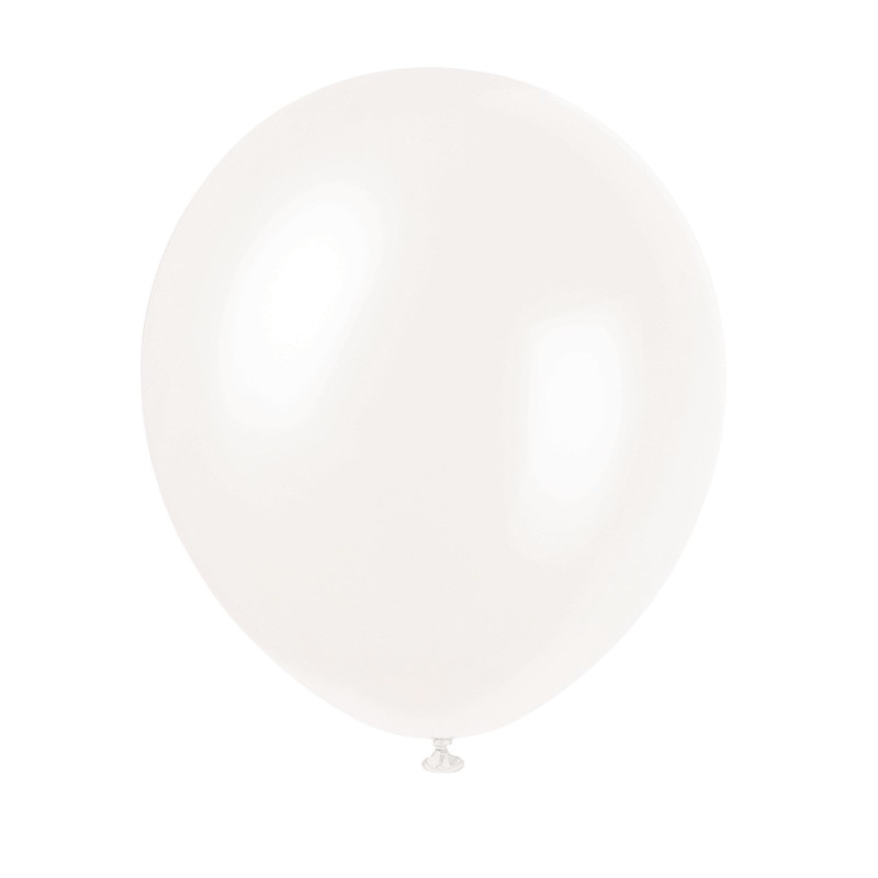 12 inch latex balloons 8ct. white- No helium-$2.49 Latex balloon White - Image 1