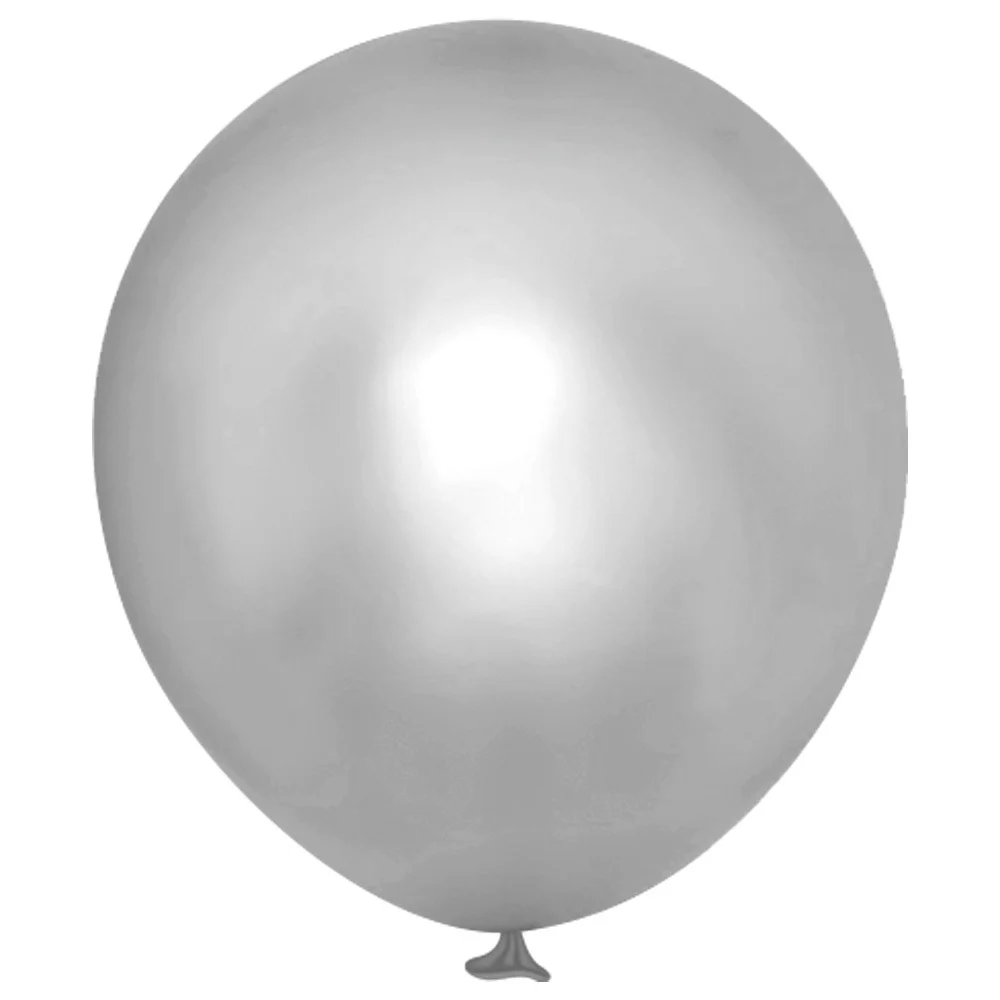 12inch latex balloon silver 10ct.- no helium-$1.99 Latex balloon Silver - Image 1