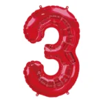 Number 3 foil balloon 34" - Image 6