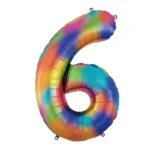 Number 6 foil balloon 34" - Image 5