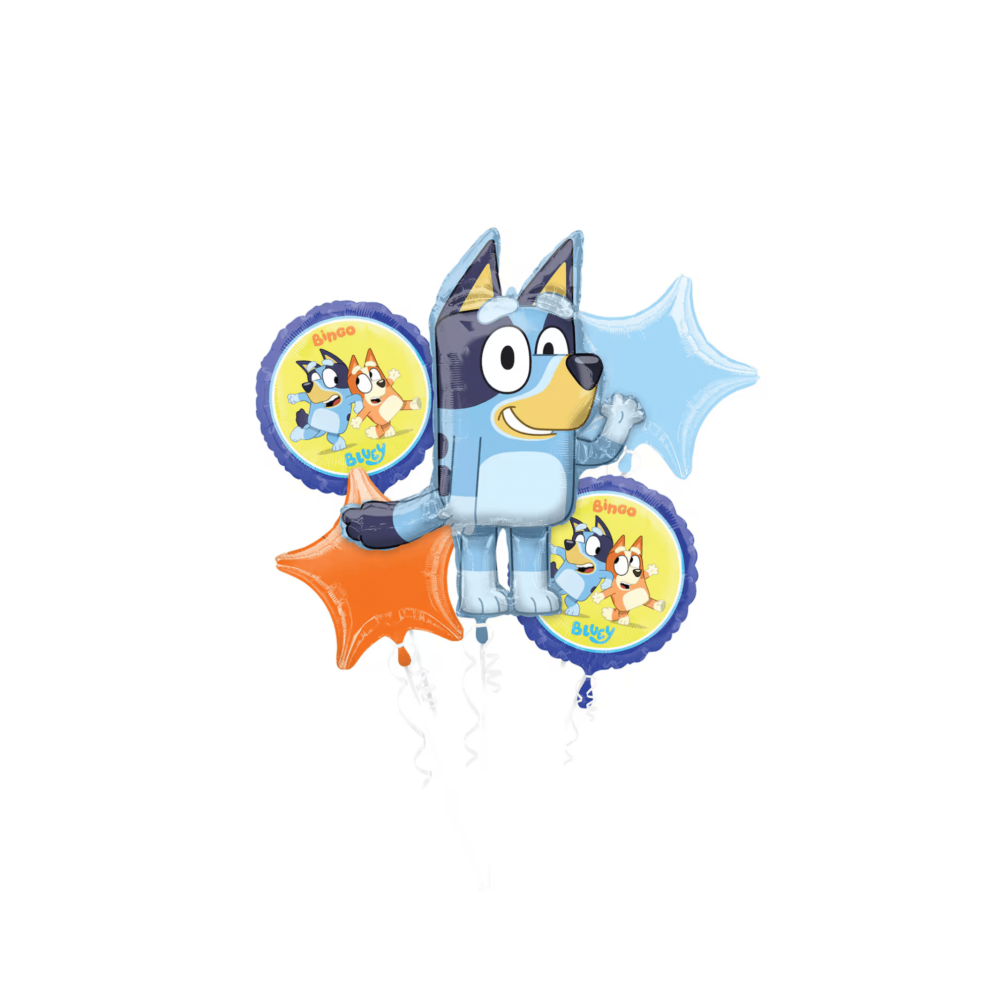 Anagram Bluey foil balloons 5pcs Bluey balloon bouquet - Image 1