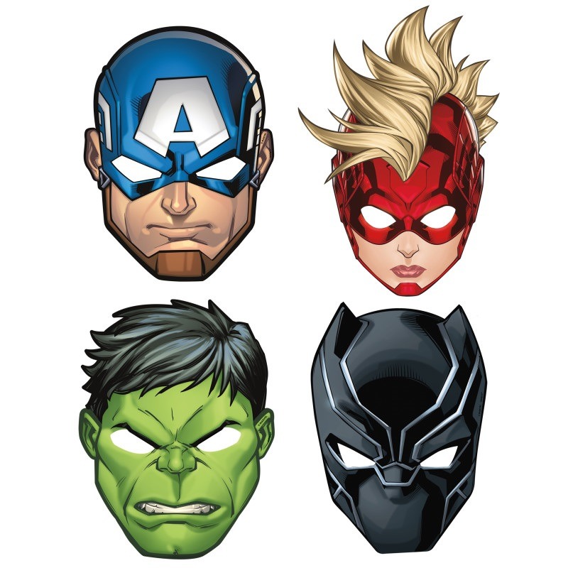 Avenger paper mask 8ct Avengers paper mask - Image 1