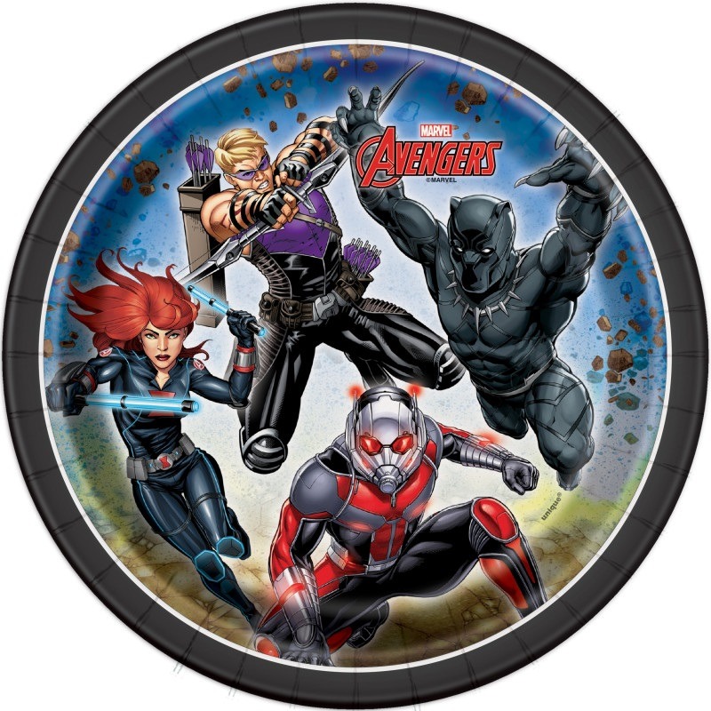 Avengers 7in round plate 8ct Avengers paper plate - Image 1