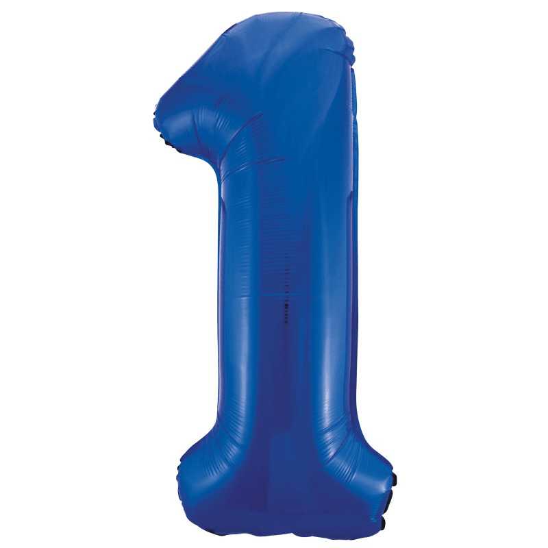 Blue number 1 foil balloon 34inch Number 1 foil balloon 34" - Image 1