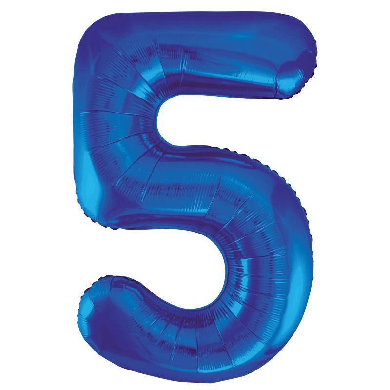 Blue number 5 foil balloon 34inch Number 5 foil balloon 34" - Image 1