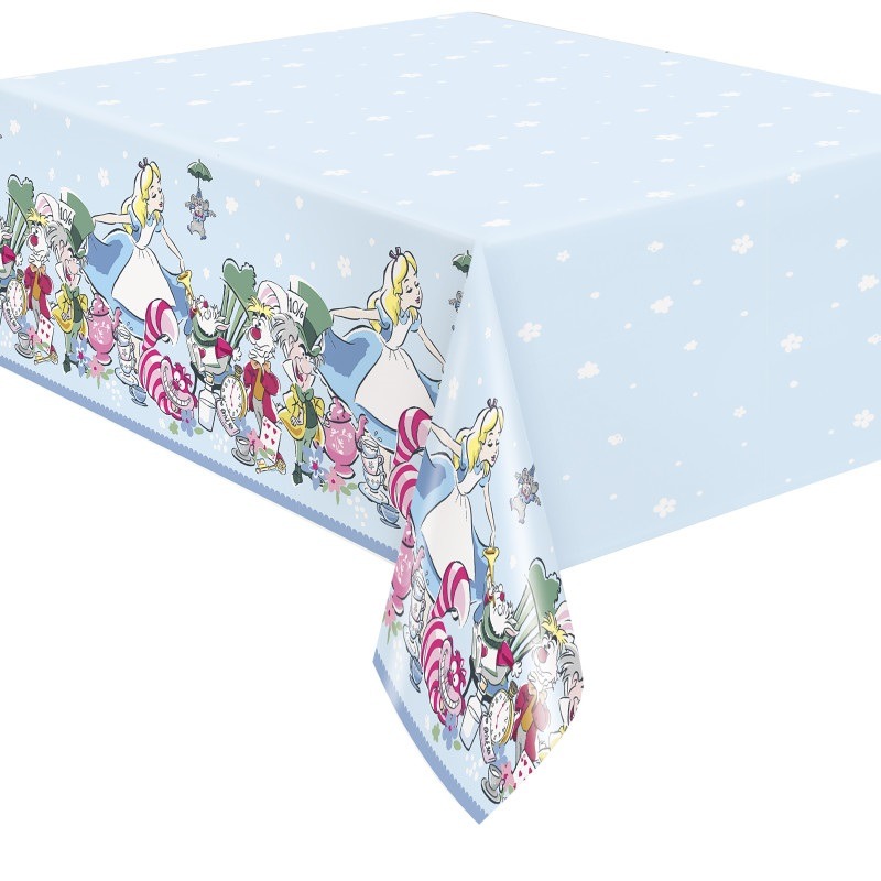 Disney alice plastic table cover 54in X 84in-5.29 Disney alice table cover - Image 1