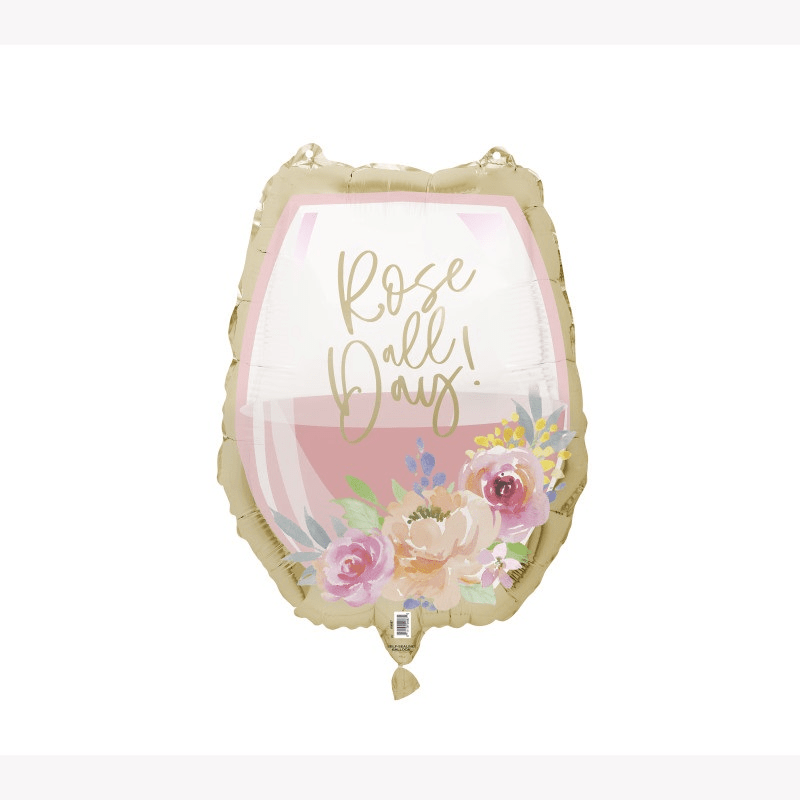 Giant rose wine glass 17 inch-$8.99 Wine glass shaped foil balloon 17" - Image 1