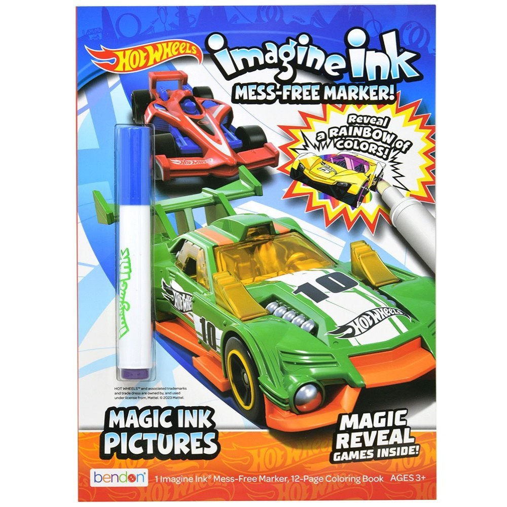 Imagine ink water marker with coloring book hot wheels theme Hot wheels magic ink coloring book - Image 1