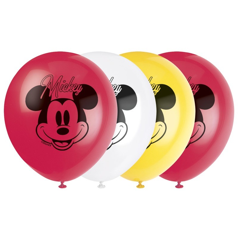 Mickey mouse 12in latex balloon 8ct- no helium Mickey mouse latex balloons - Image 1