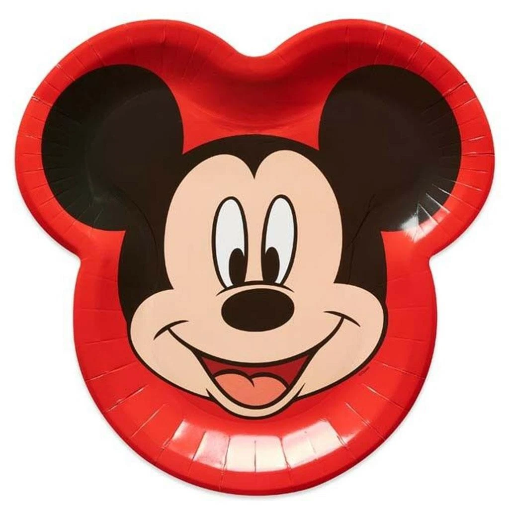 Mickey mouse shape 9in plate 8ct Mickey mouse paper plate - Image 1