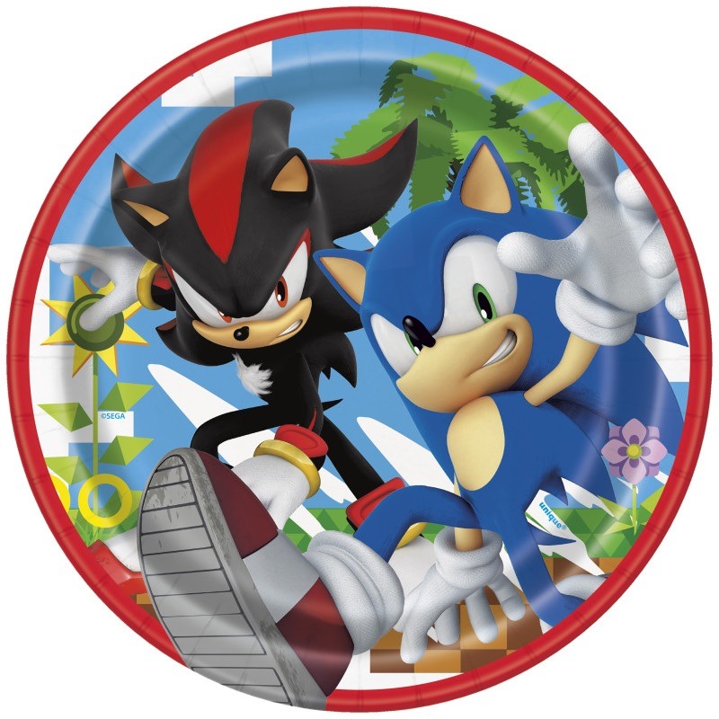 Sonic 7in round plate 8ct Sonic paper plate - Image 1