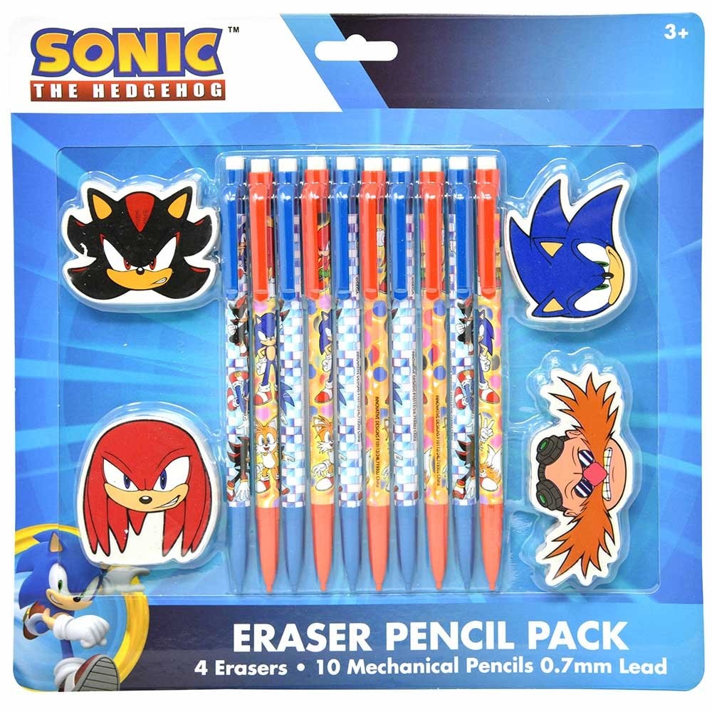 Sonic eraser and pencil pack Sonic pencil eraser set - Image 1