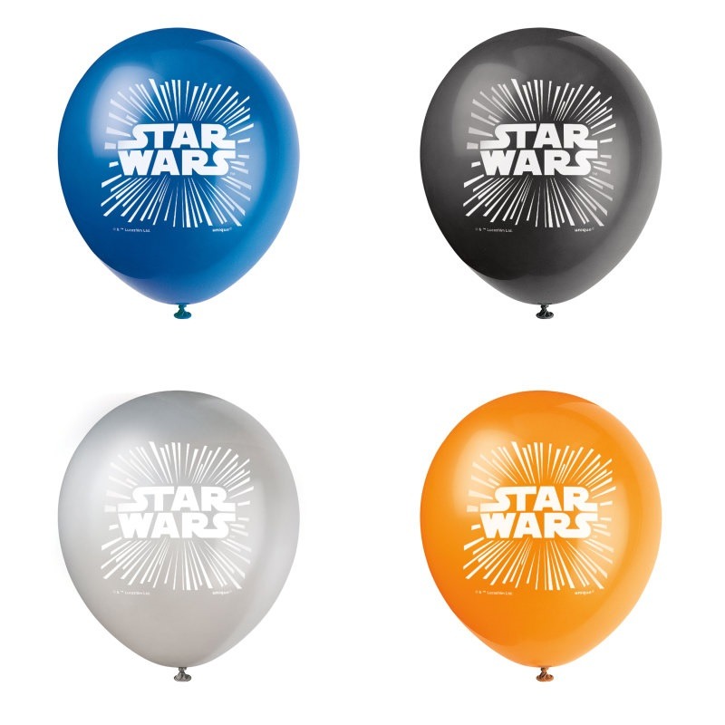 Starwars 12in latex balloon 8ct- no helium Star wars latex balloons - Image 1
