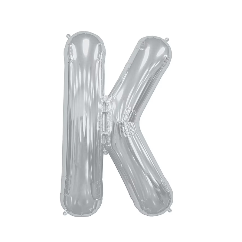12.99 Letter K silver foil balloon 34" - Image 1