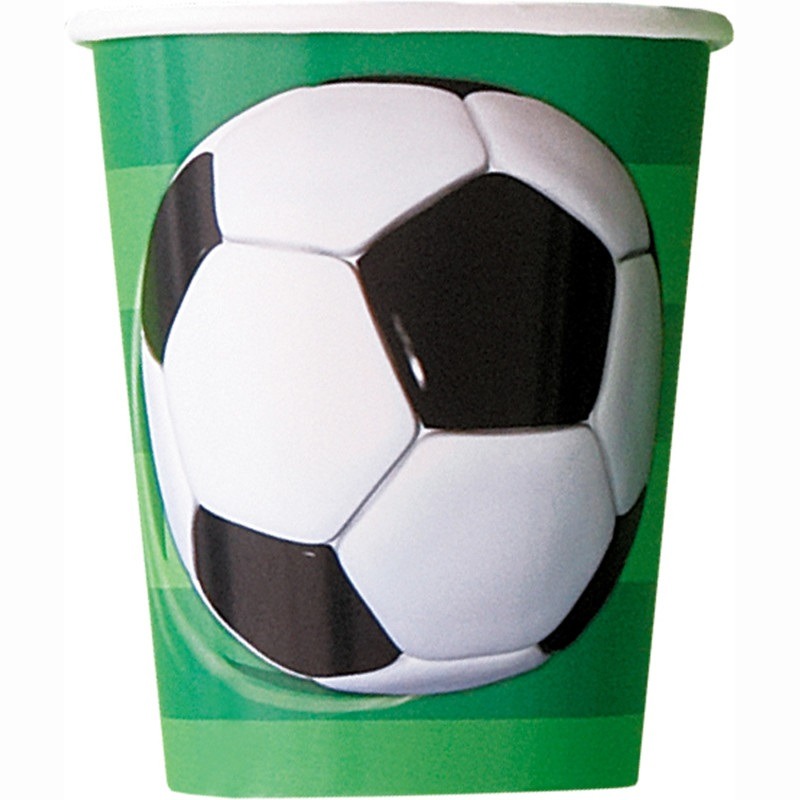 3D Soccer 9oz paper cup 8ct-3.49 Soccer theme paper cup - Image 1