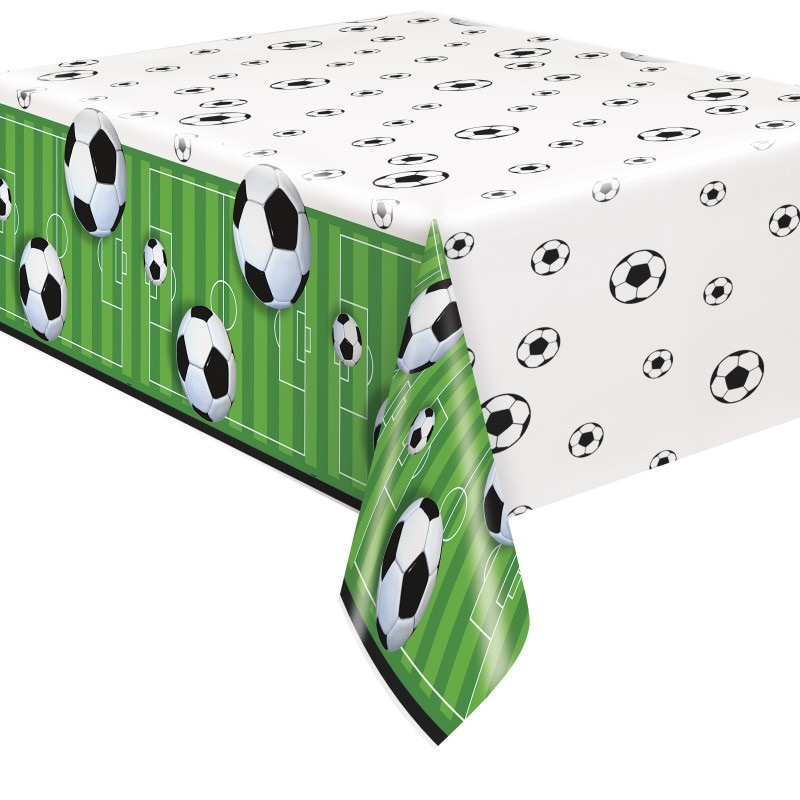 3D Soccer plastic table cover 54in x 84in-4.49 Soccer theme table cover - Image 1