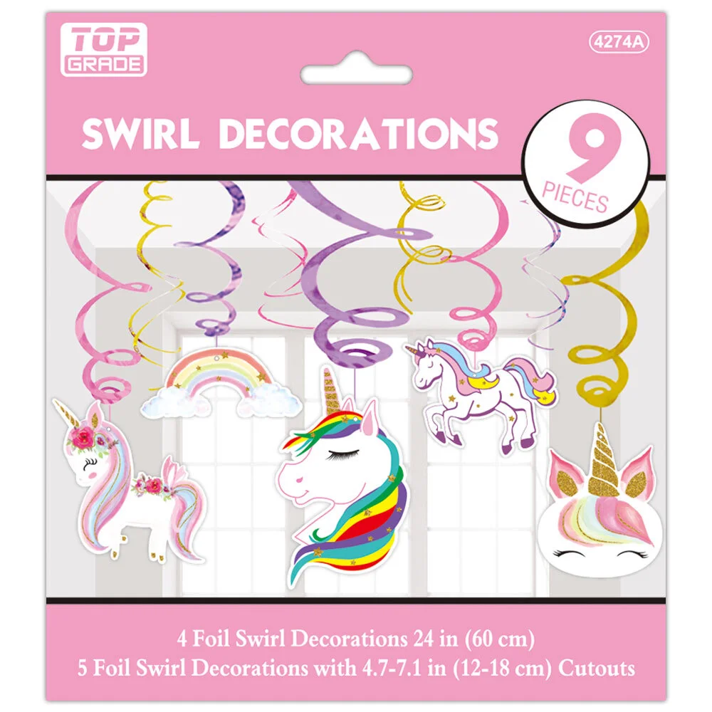 4274a_lg Unicorn hanging swirl 9ct. - Image 1