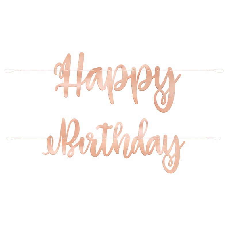 5.49 Birthday banner rose gold 3.25ft. - Image 1
