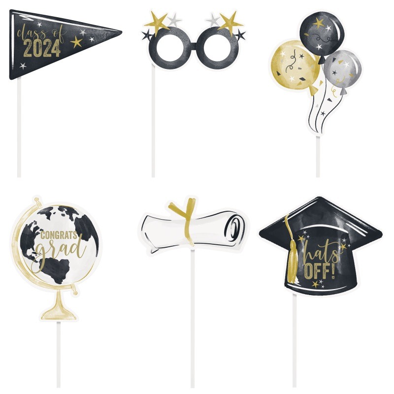 75025957_186 Graduation photo props 6ct. - Image 1