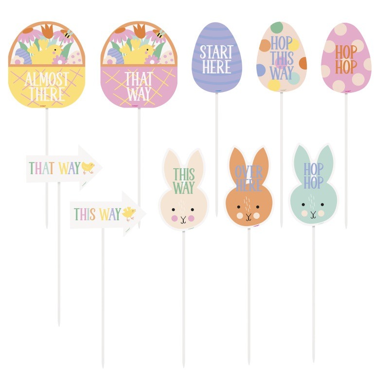 79385930_265 Easter egg hunt clue signs 10ct. - Image 1