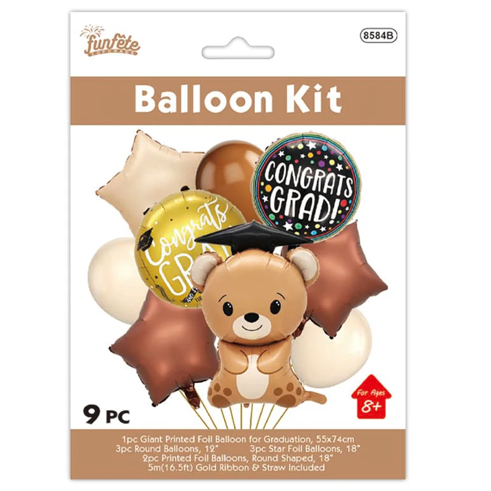 8584b_lg Graduation foil balloon bouquet - Image 1