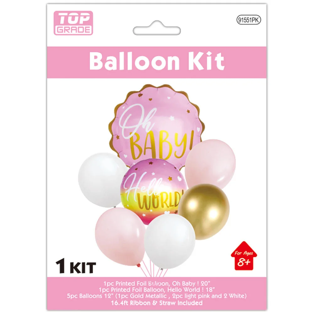 91551pk_lg Baby shower balloon bouquet 8ct. - Image 1