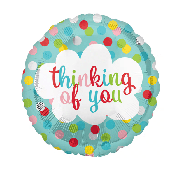 Anagram thinking of you round foil balloon 18inch_$3.99 Thinking of you foil balloon 18" - Image 1