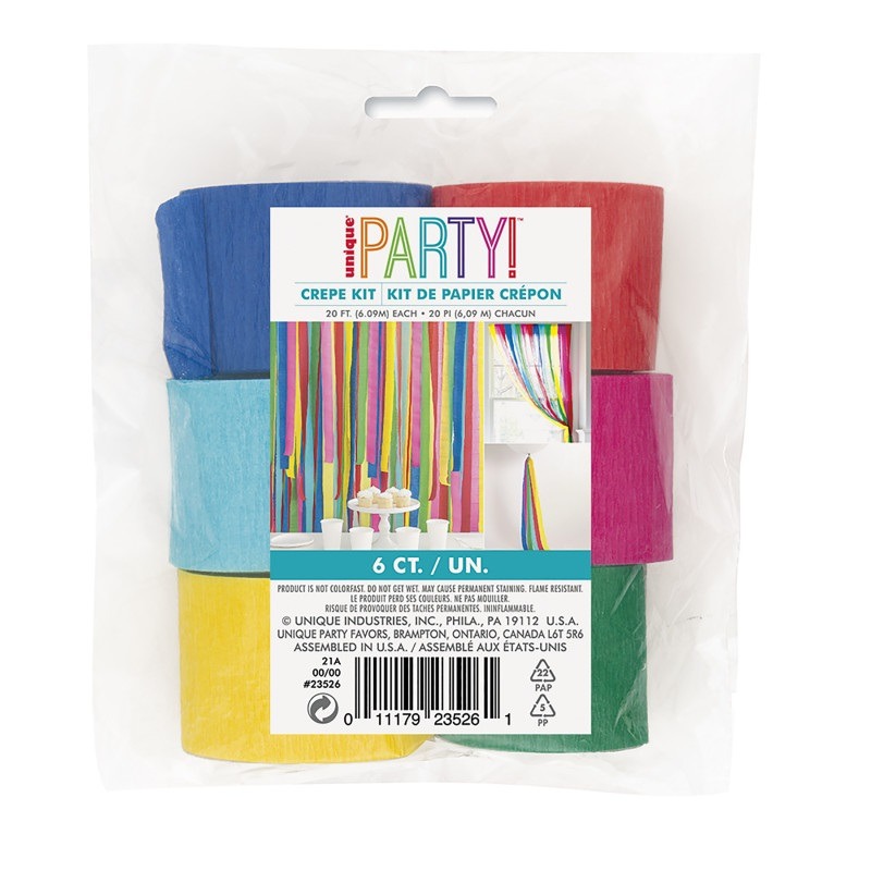 Assorted color streamer kit 6ct-4.99 Streamer assorted color 6ct. - Image 1