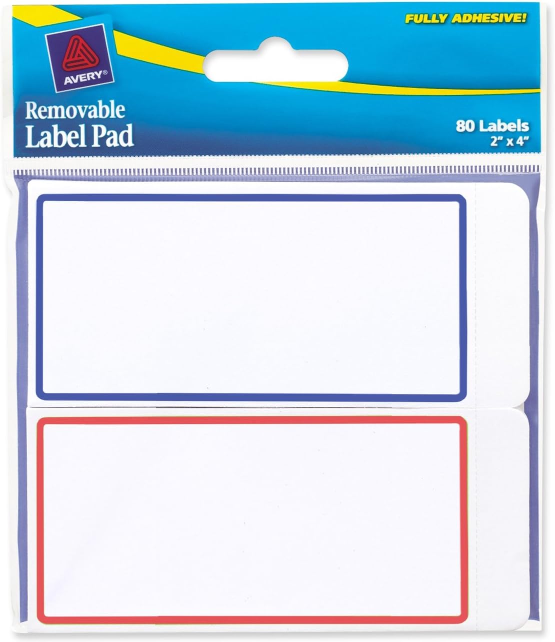 Avery removable label pad 80ct 2in x 4in-1.79 Avery removable label pad 80ct 2in x 4in - Image 1