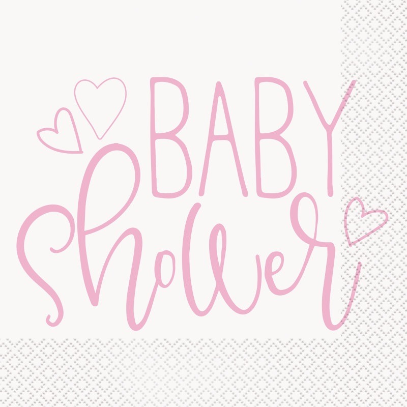 Baby shower big napkin pink 16ct.3.29 Baby shower big napkins 16ct. - Image 1