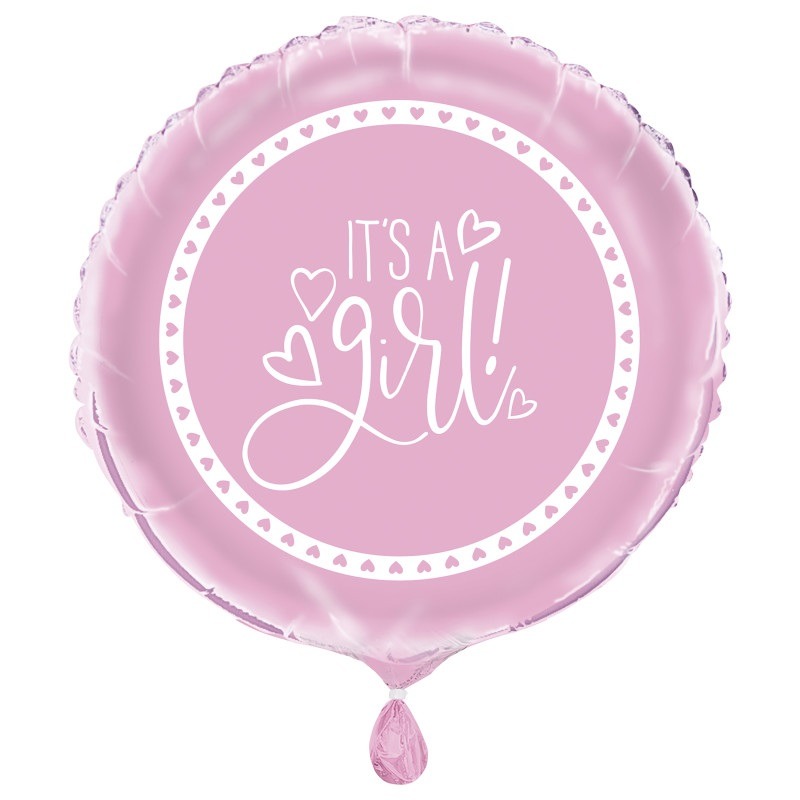 Baby shower round foil balloon pink 18inch4.99 Baby shower foil balloon - Image 1
