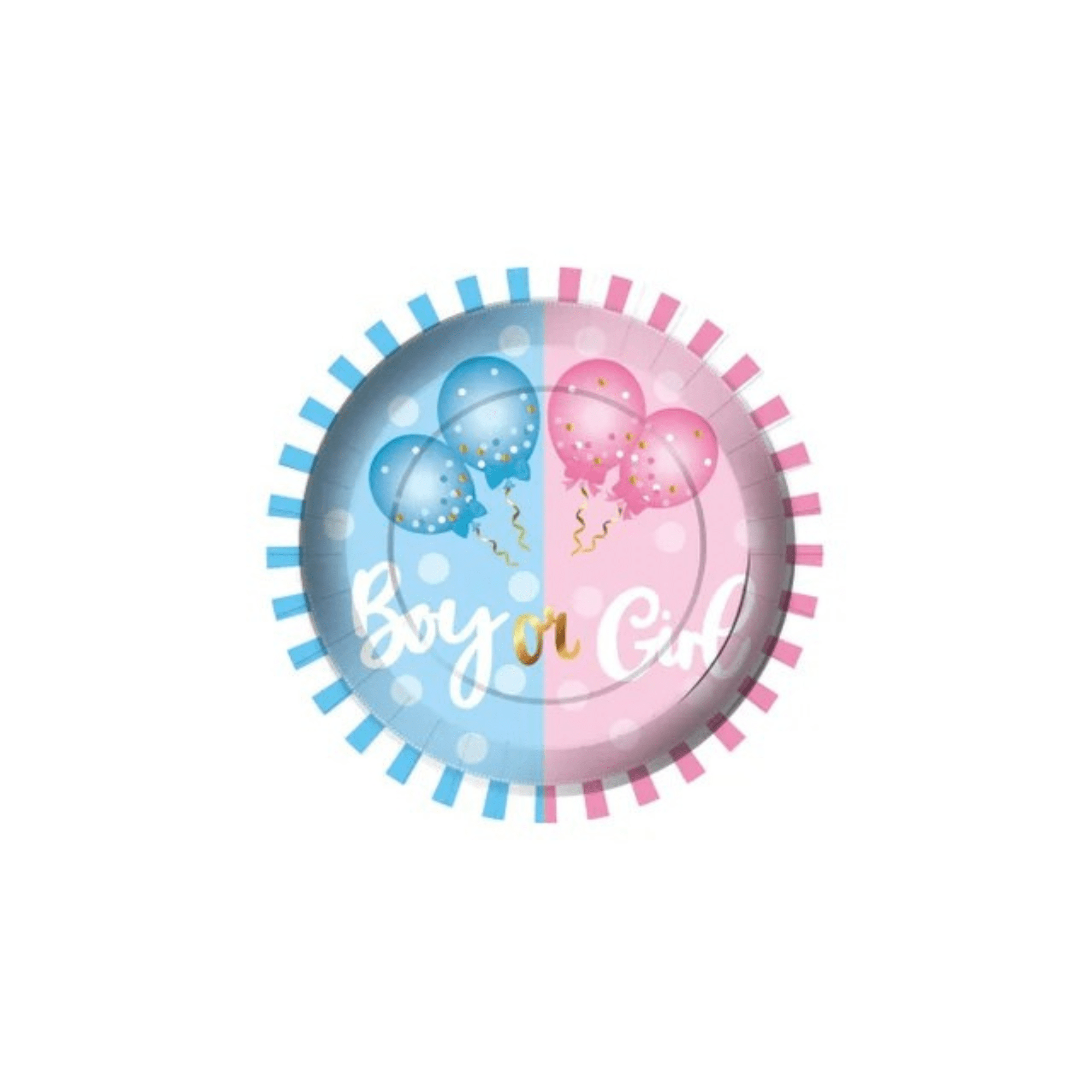 Baby shower round paper plate 7inch 8ct.1.99 Gender reveal paper plate - Image 1