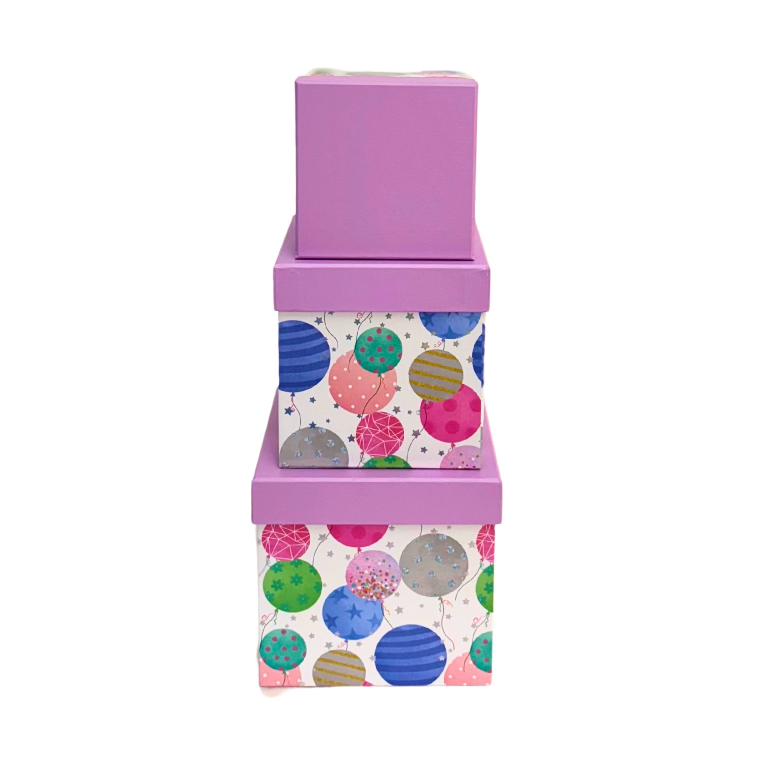Balloons gift boxes 3pk Balloon theme gift boxs - Image 1