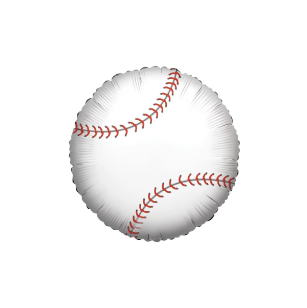 Baseball foil balloon 18inch_$3.99 Baseball 18" round foil balloon - Image 1