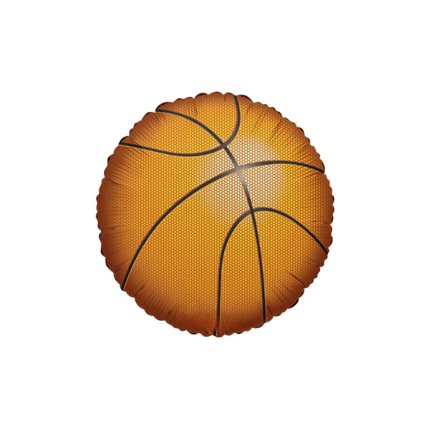 Basket ball foil balloon 18inch_$3.99 Basketball round foil balloon 18" - Image 1