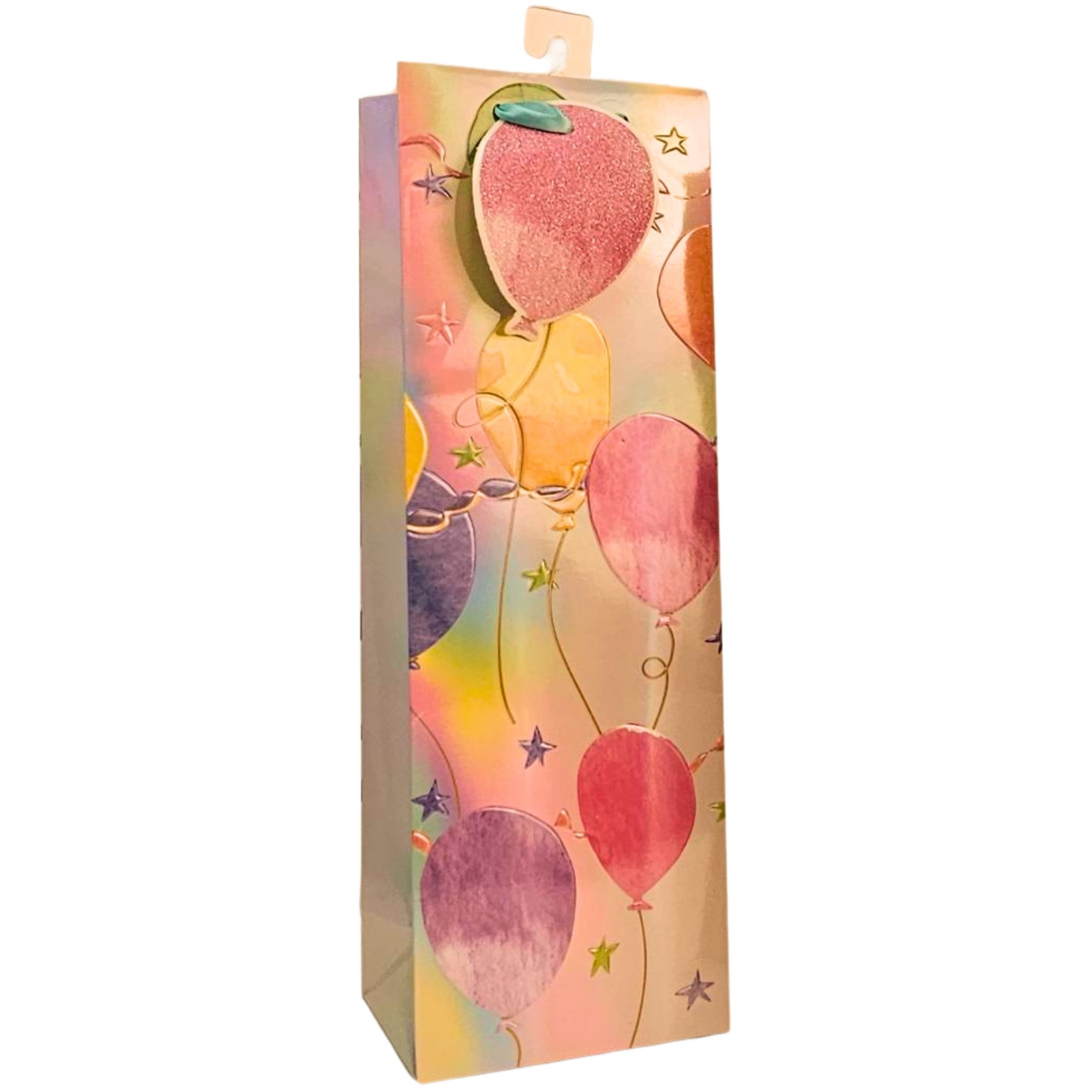 Birthday balloon paper wine gift bag Wine bag balloon theme - Image 1