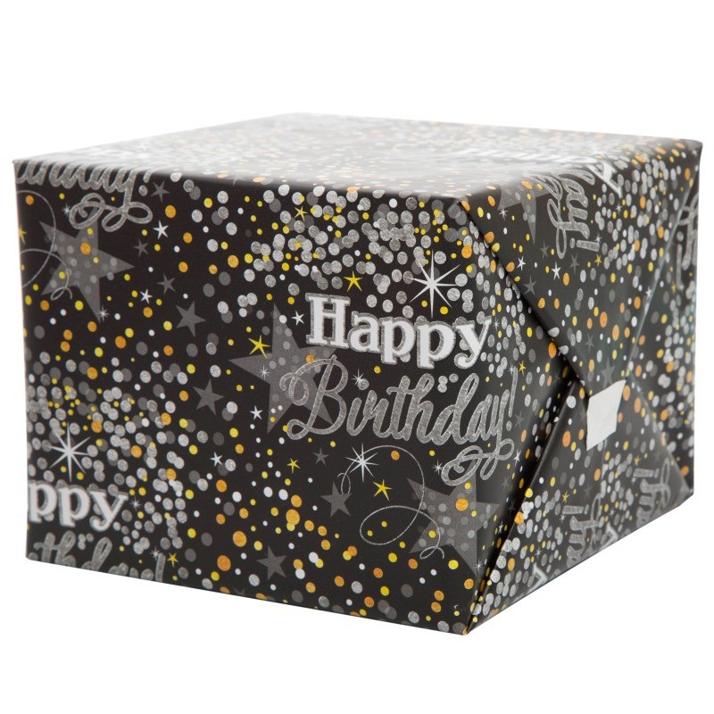 Black glittering gift wrap 30in x 60in2.49 Gift wrap black glittering 30"x60" - Image 1