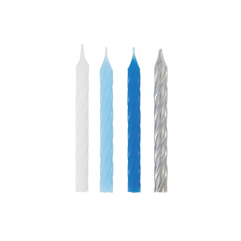 Blue, white, & silver candle 24ct.-2.29 Birthday candles 24ct. - Image 1