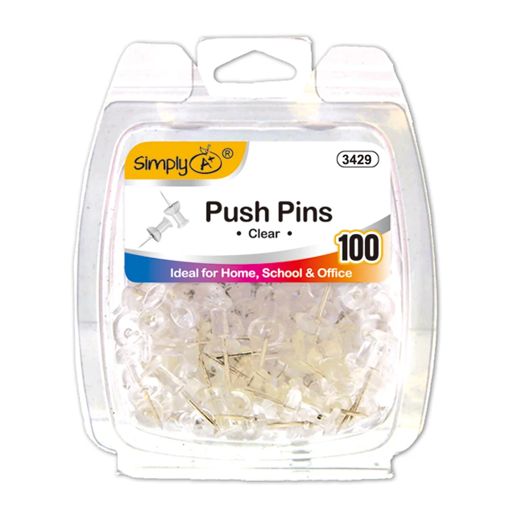 Clear push pin 100ct-1.69 Clear push pin 100ct - Image 1