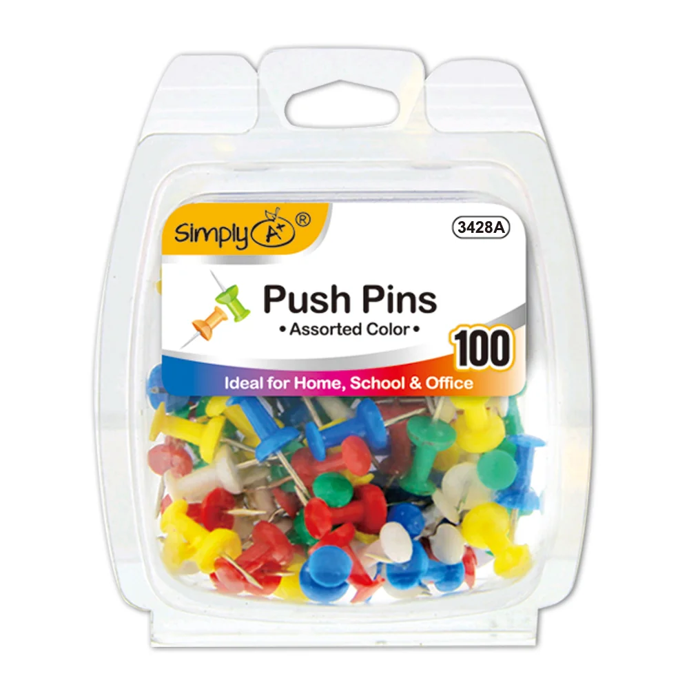Colored push pins 100ct-1.69 Colored push pins 100ct - Image 1