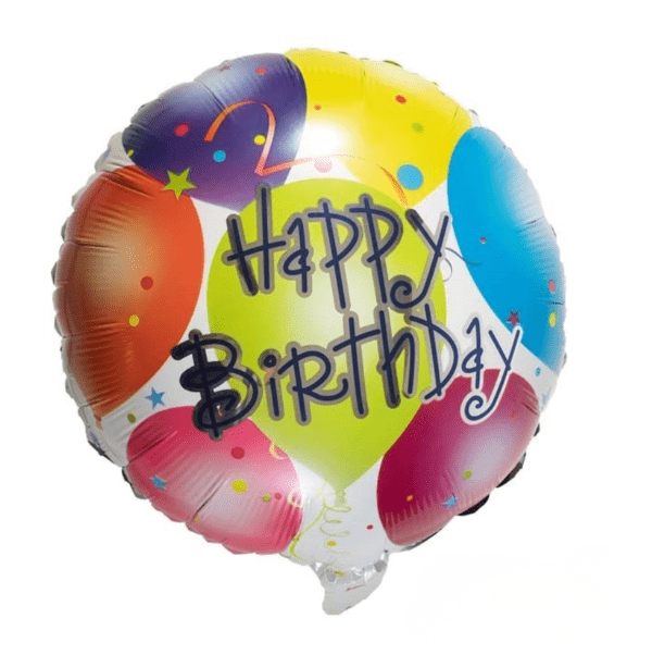Colorful happy birthday foil balloon 18inch_$1.99 Birthday foil balloon 18" - Image 1