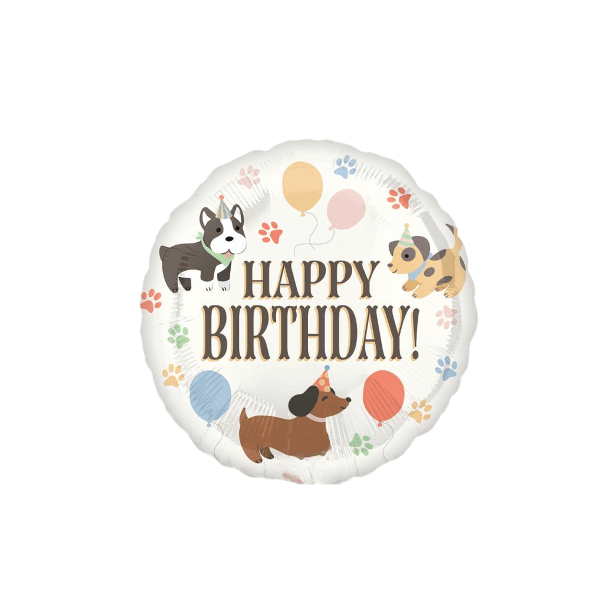 Dog theme foil balloon 18in Dog theme round foil balloon 18" - Image 1