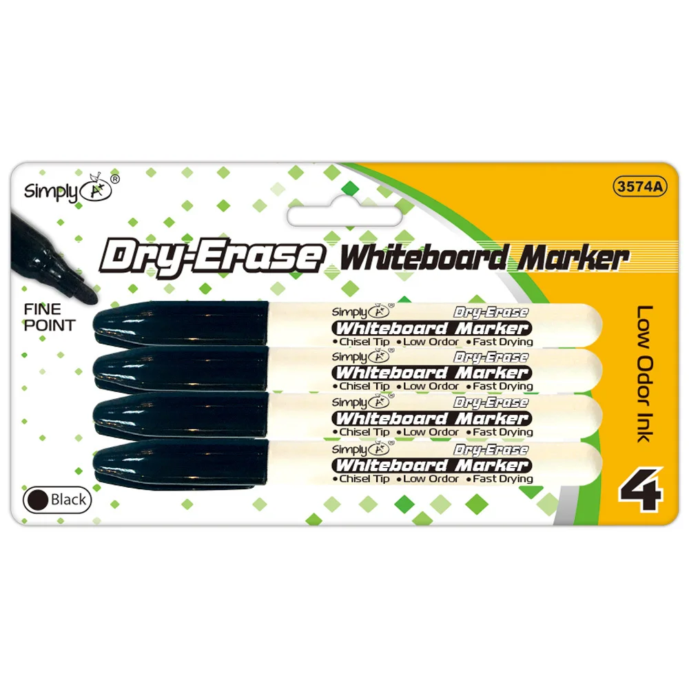 Dry erase marker fine tip black 4ct-1.89 Dry erase marker fine tip black 4ct - Image 1
