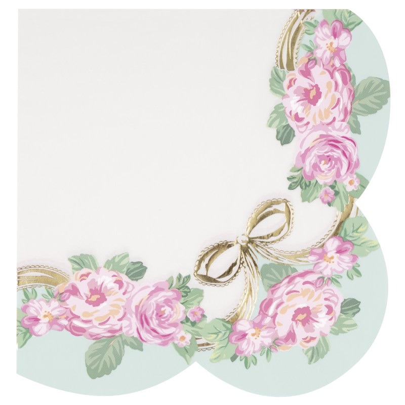 Garden theme extra big napkins 15in X 15in 16ct. Floral edge big napkins 16ct. - Image 1