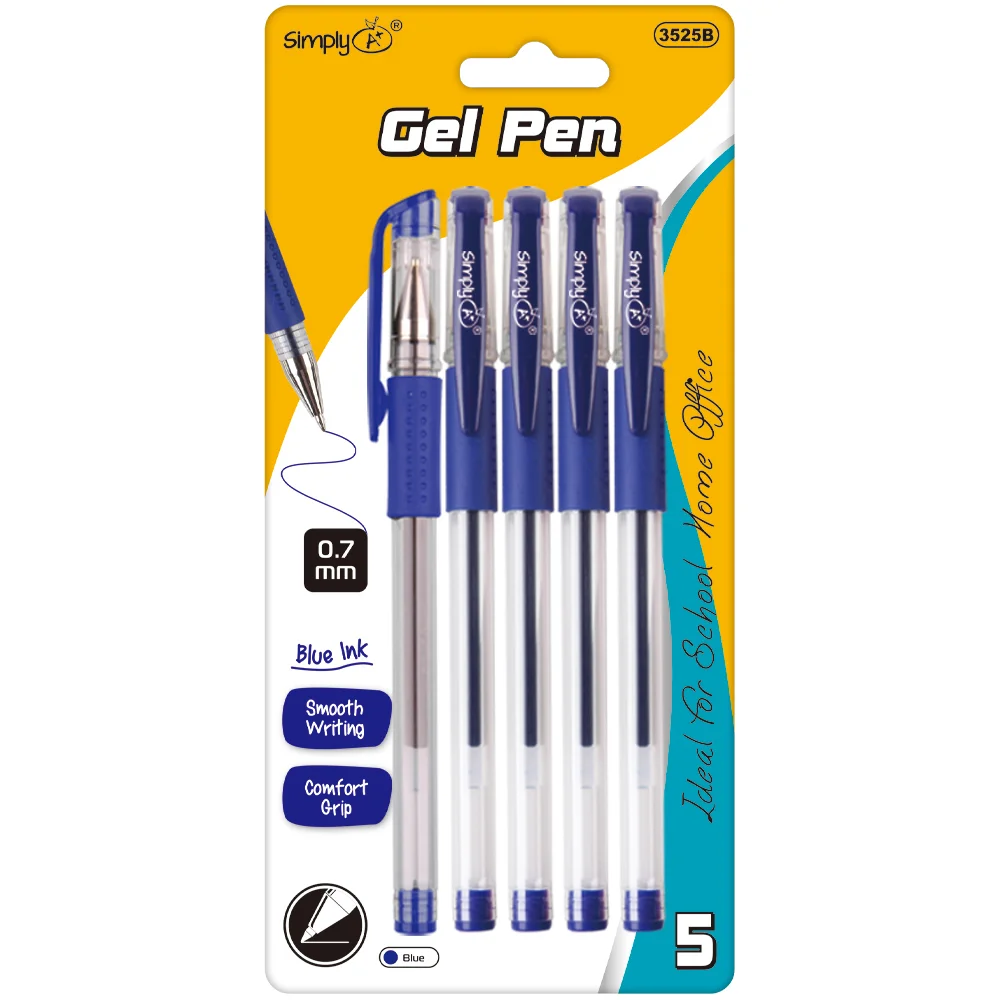 Gel ink pen blue 5ct-2.49 Gel ink pen blue 5ct - Image 1
