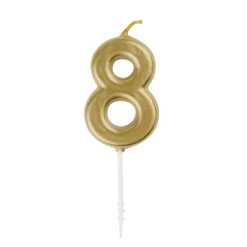 Gold #8 candle No.8 gold candle - Image 1