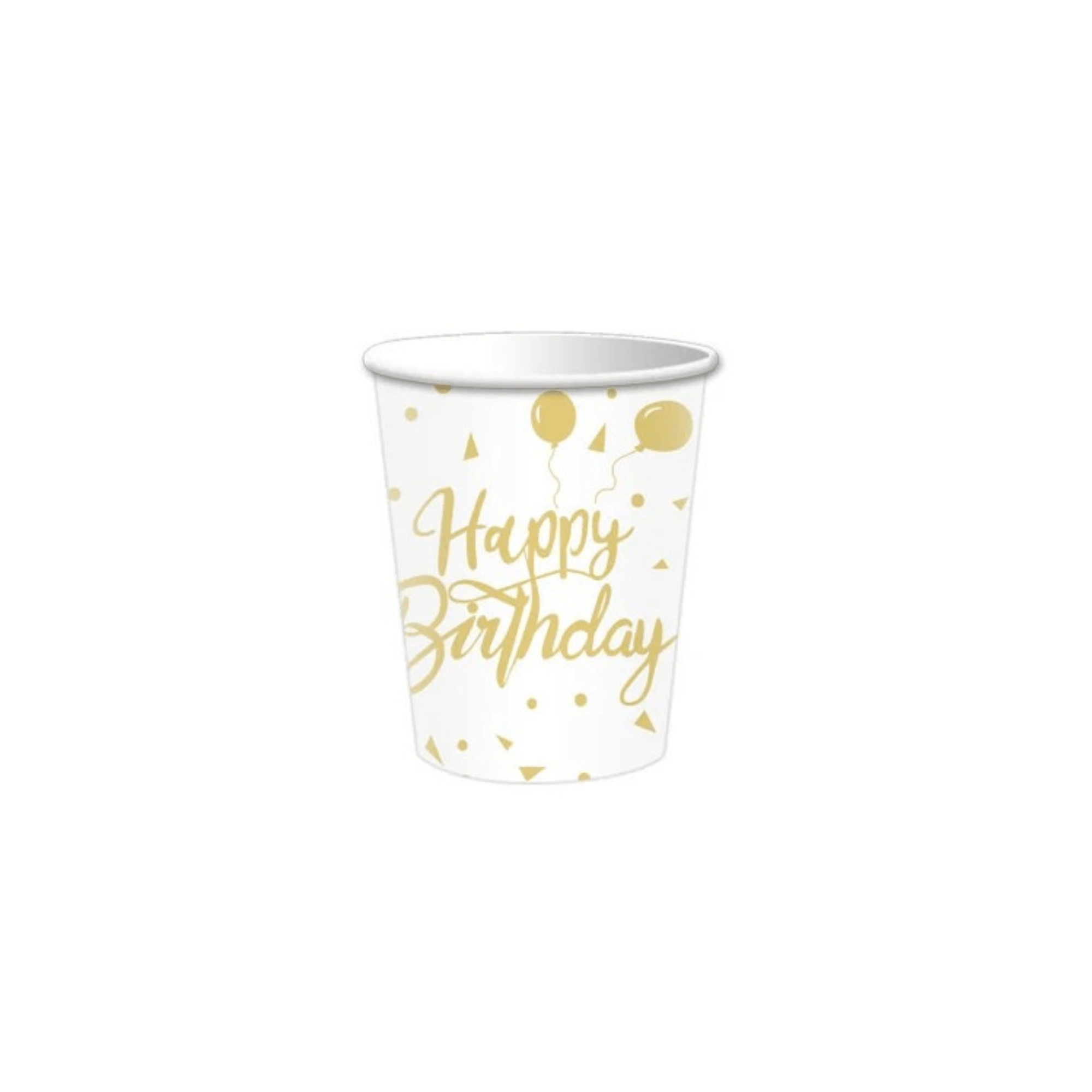 Happy Birthday 9oz cup white 10ct. Birthday paper cup - Image 1