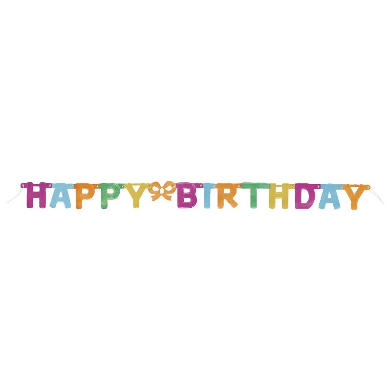 Happy birthday banner rainbow color 4ft.2.49 Birthday banner rainbow 4ft. - Image 1