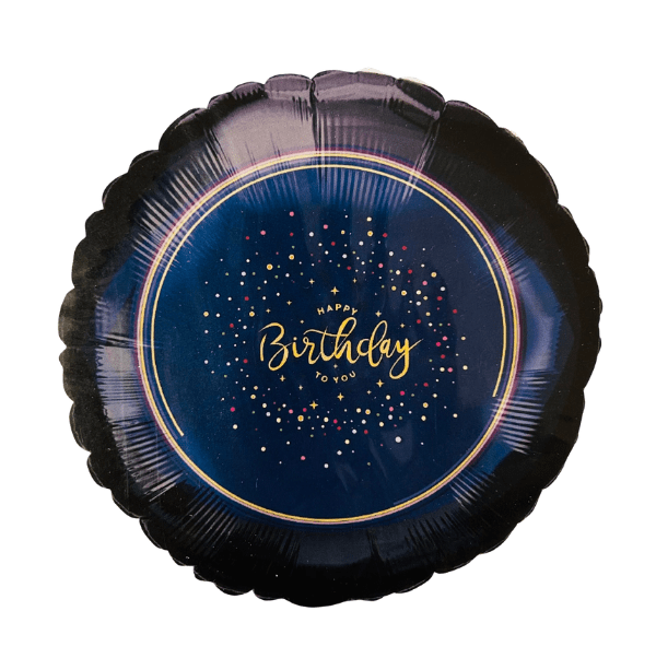 Happy birthday premium round foil balloon 18inch_$5.99 Royal blue birthday foil balloon 18" - Image 1